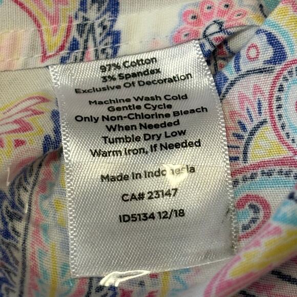 Talbots Women's Size 14P Paisley Print Non-Iron Light Soft Casual Comfort Shirt - Picture 4 of 8